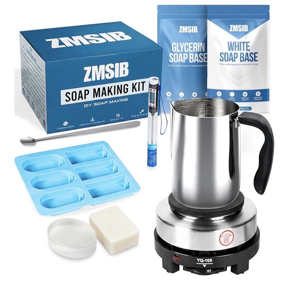 ZMSIB Soap Making Kit for Adults - Soap Melting Pot, Electric Stove, Molds